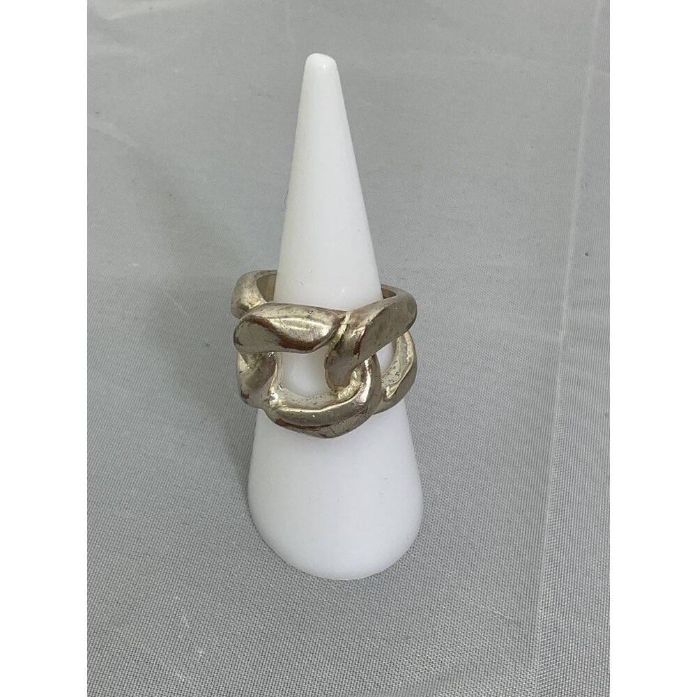 Silver Tone Chain Link Ring